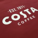 Costa Coffee - Red Canvas with a White Heat Pressed Vinyl Logo