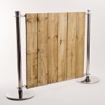 Wooden Panel Cafe Barrier System with Original psts