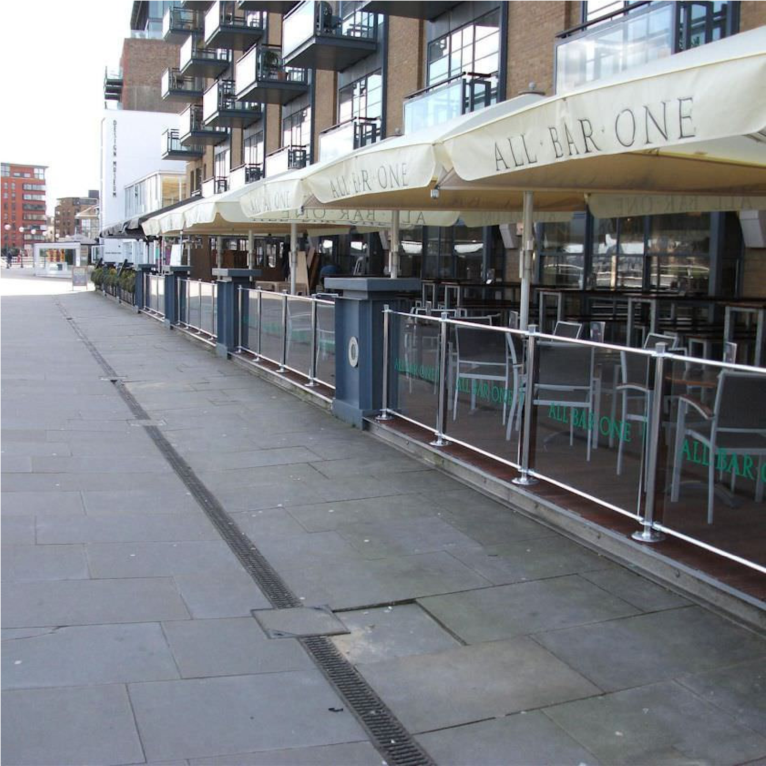 All Bar One - Acrylic Cafe Panels Acrylic Banners and Cafe Posts for All Bar One