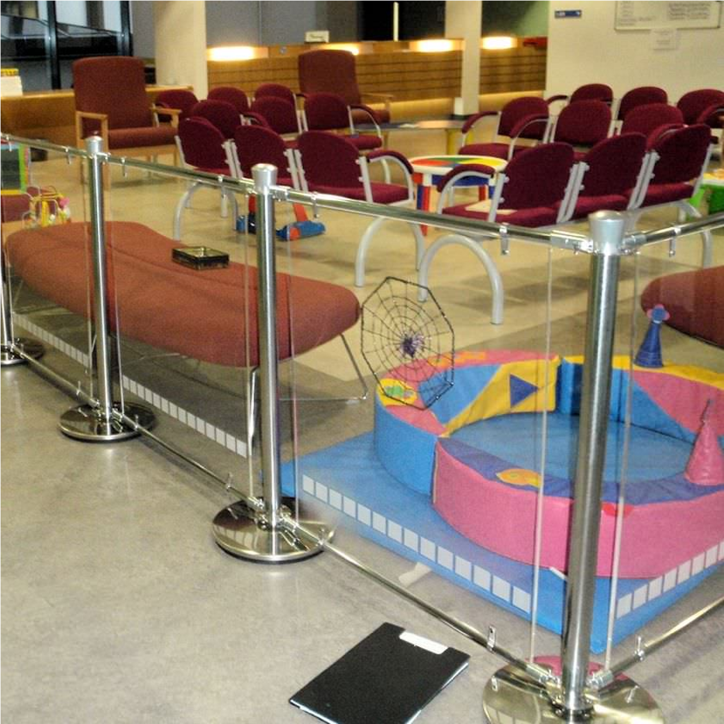 Shopping Centre- Acrylic Cafe Panels Acrylic Café Barrier Screens with Original Posts