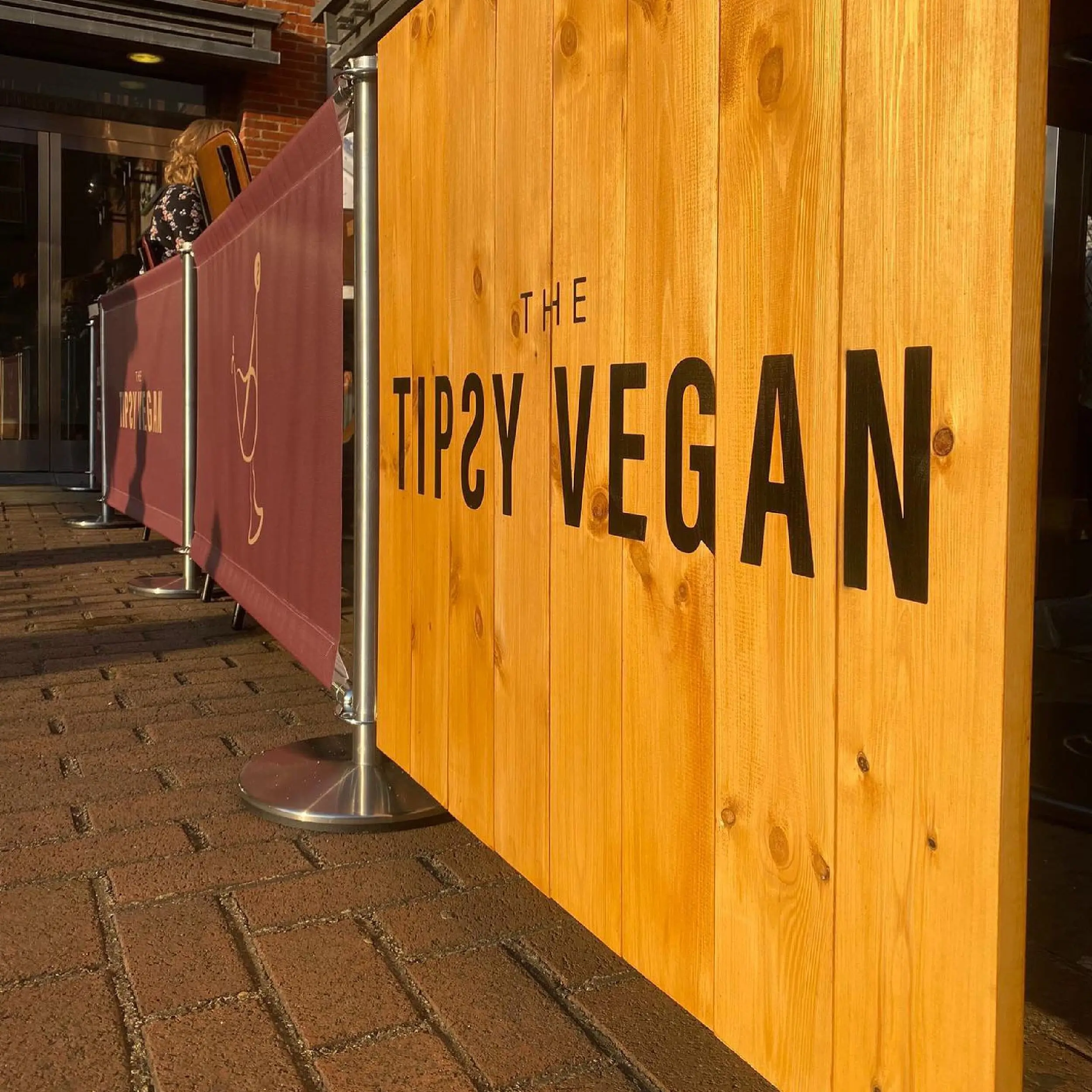 The Tipsy Vegan The Tipsy Vegan Wooden Panelled Café Barrier System