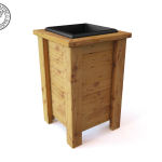 Wooden Valant Cafe Planter with Plastic Insert with Logo