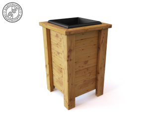 Wooden Valant Cafe Planter with Plastic Insert with Logo