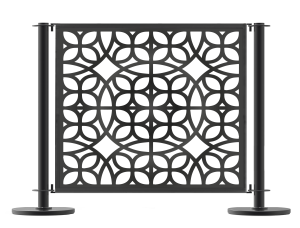 Laser Cut Panel Cafe Barrier Design Between Cafe Barrier Posts