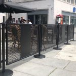 Black Mesh Cafe Panels with Advance Posts