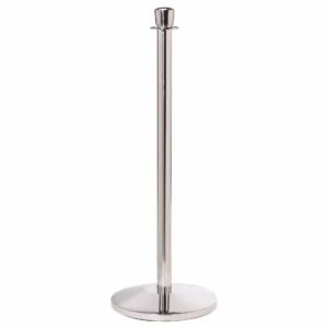 Leader Crown Rope Barrier Post in Polished Stainless Steel, Rope Barriers, Traditional Barrier Posts, Metal Stanchions, Rope Stanchions, Stainless Uprights for Rope, Stainless Rope Barrier, Crown Top Rope Post, Queueing Barriers, Queueing Systems
