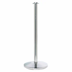Leader Flat Rope Barrier Post in Polished Stainless Steel, Rope Barriers, Traditional Barrier Posts, Metal Stanchions, Rope Stanchions, Stainless Uprights for Rope, Stainless Rope Barrier, Flat Top Rope Post, Queueing Barriers, Queueing Systems