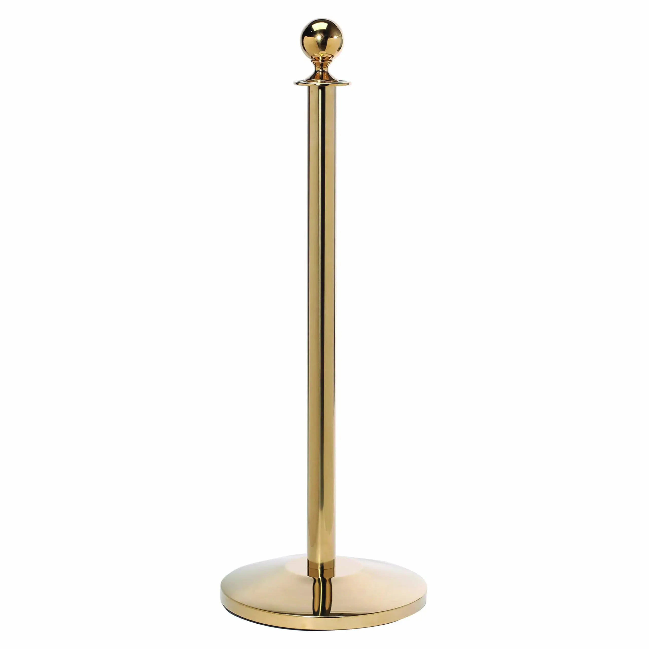 Leader Sphere - Polished Brass Leader Sphere Rope Barrier Post in Polished Brass, Rope Barriers, Traditional Barrier Posts, Metal Stanchions, Rope Stanchions, Brass Uprights for Rope, Brass Rope Barrier, Ball Top Rope Post, Queueing Barriers, Queueing Systems