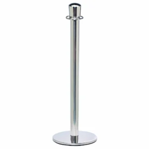 Traditional Crown Rope Barrier Post in Polished Stainless Steel, Rope Barriers, Traditional Barrier Posts, Metal Stanchions, Rope Stanchions, Stainless Uprights for Rope, Stainless Rope Barrier, Crown Top Rope Post, Queueing Barriers, Queueing Systems