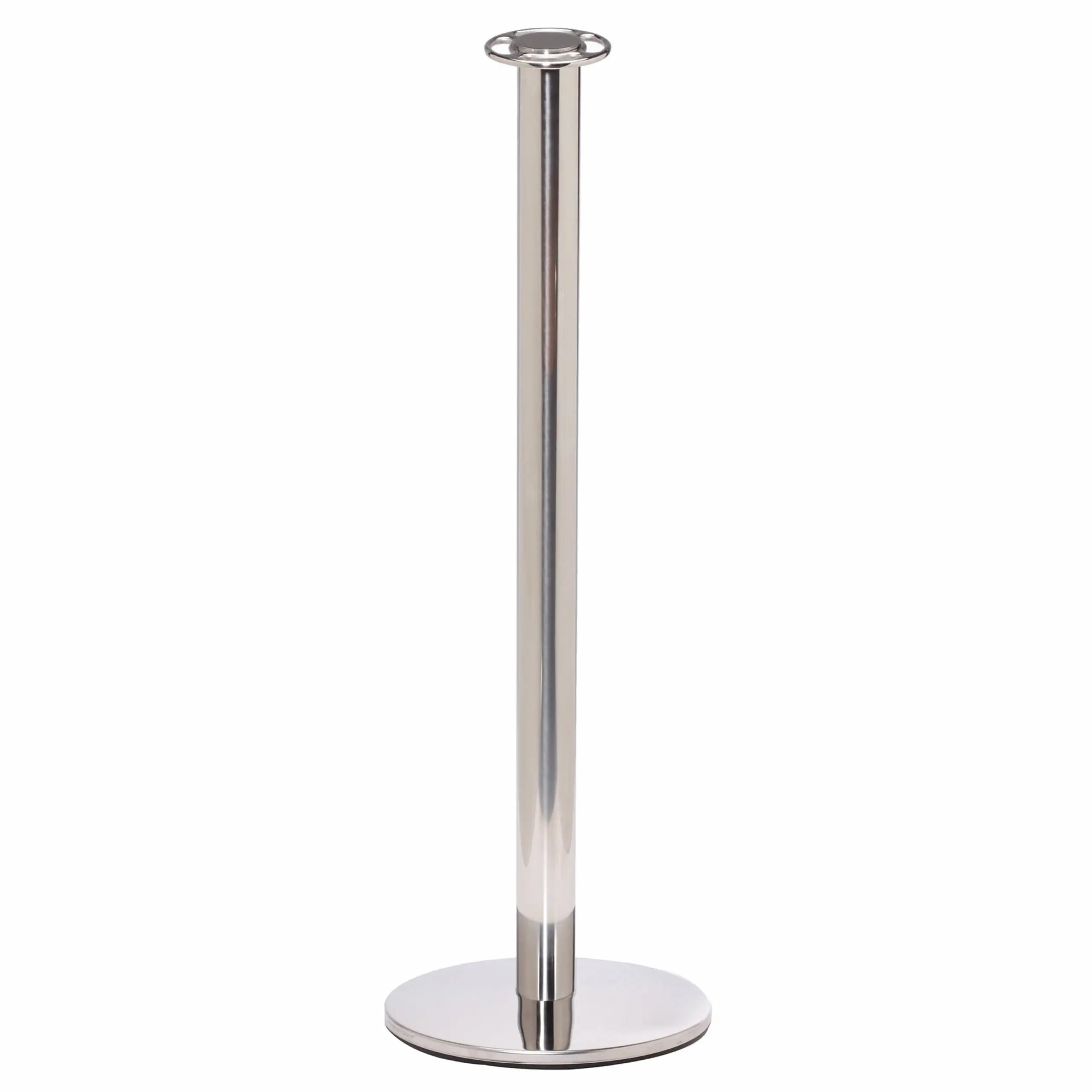 Traditional Flat - Polished Stainless Steel Traditional Flat Rope Barrier Post in Polished Stainless Steel, Rope Barriers, Traditional Barrier Posts, Metal Stanchions, Rope Stanchions, Stainless Uprights for Rope, Stainless Rope Barrier, Flat Top Rope Post, Queueing Barriers, Queueing Systems