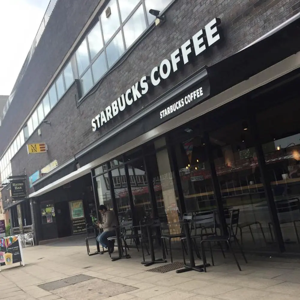 Starbucks Awning in Black with White Logo Starbucks Awning in Black with White Logo