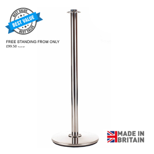 Advance Cafe Barrier Post in Stainless Steel - Made in Britain