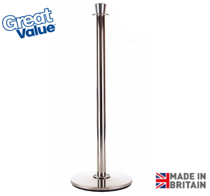 Free Standing Original Café Barrier Post in Stainless Steel