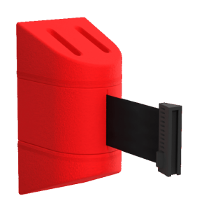 Mini Retractable Wall Mount in Red with Black Tape