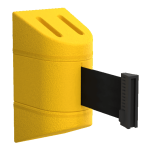 Mini Retractable Wall Mount in Yellow with Black Tape