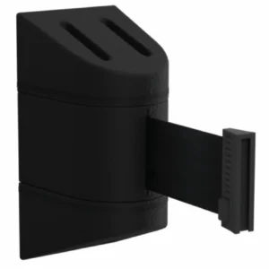 Mini Wall Mounted Retractable Barrier in Black, Belt Barrier, Retractable Belt Barriers, Small Belt Barriers, Wall Mounted Belt Barrier, Warehouse Barriers