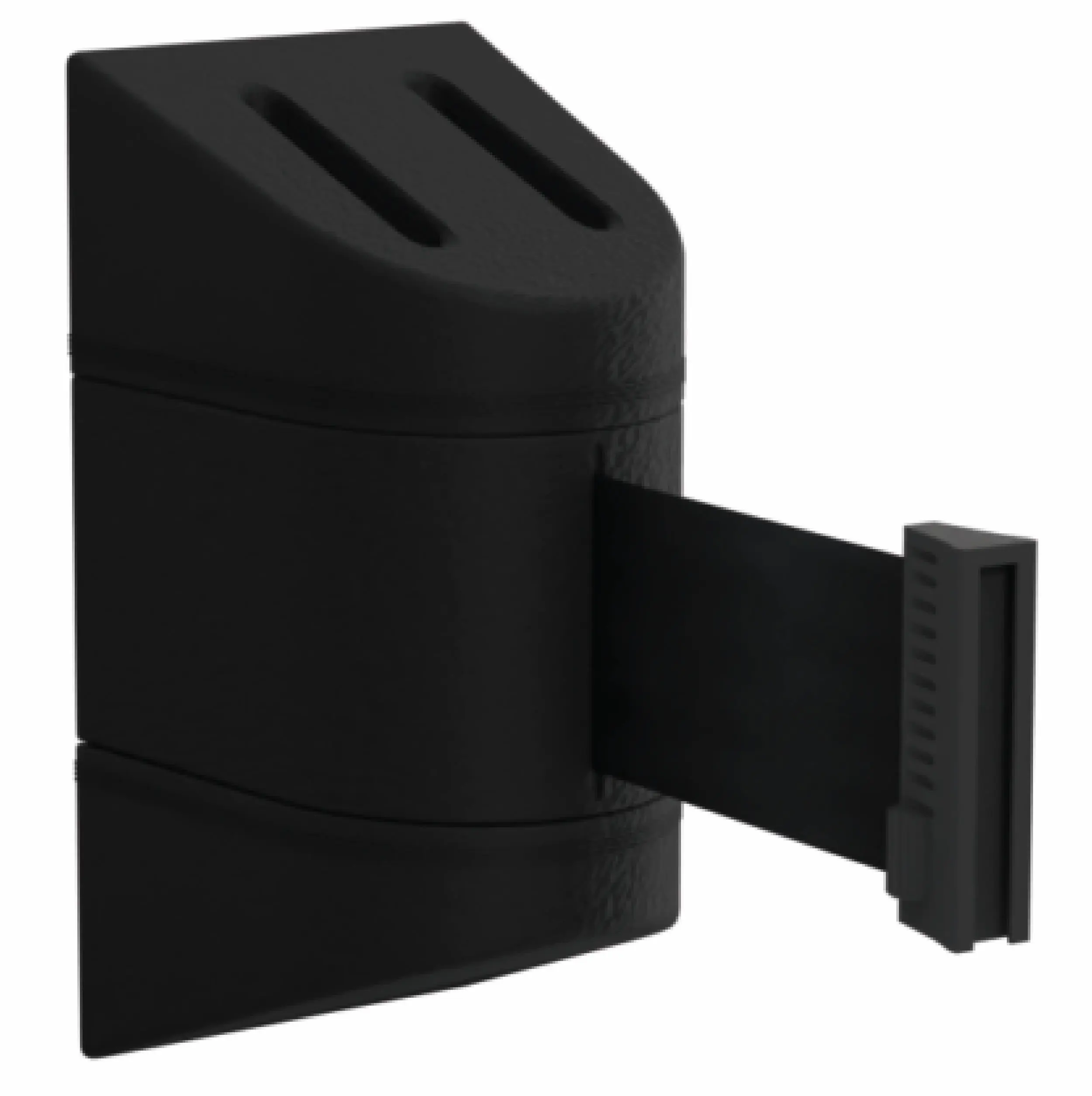 Mini Wall Mounted Retractable Barrier in Black Mini Wall Mounted Retractable Barrier in Black, Belt Barrier, Retractable Belt Barriers, Small Belt Barriers, Wall Mounted Belt Barrier, Warehouse Barriers
