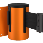 Standard Retractable Wall Mount in Orange with Black Tape