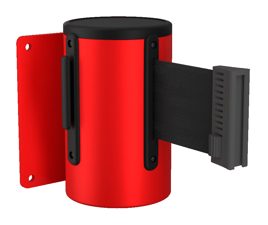Standard Retractable Wall Mount in Red with Black Tape Standard Retractable Wall Mount in Red with Black Tape