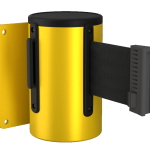 Standard Retractable Wall Mount in Yellow with Black Tape