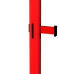 RollerSafety Twin Retractable Barrier in Red with Red Tape