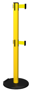 RollerSafety Twin Retractable Barrier in Yellow with Yellow Tape