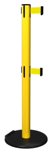 RollerSafety Twin Retractable Barrier in Yellow with Yellow Tape