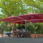 Amalfi Quadrat Caravita Commercial Giant Umbrellas in Red