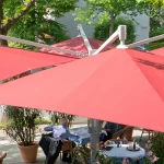 Amalfi Quadrat Caravita Commercial Giant Umbrellas in Red - Top View