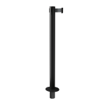 Black QueuePro 251 Retractable Barrier Post with Socket Mount Base and Black Tape