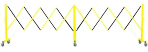 FlexPro 160 Barricade in Yellow & Black, Retractable Barricades, Expanding Barriers, Outdoor Barriers, Portable Expandable Crowd Control Barricades