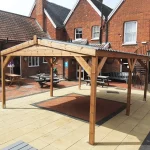 Commercial Wooden Gazebo - on Pub Patio