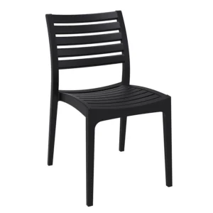Black Zeus Stackable Chair for Indoor or Outdoor Use, Polypropylene Armchair, Commercial Furniture, Hospitality Furniture