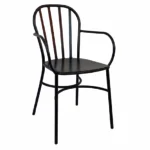 Black Biarritz Armchair for Indoor & Outdoor Use, Stacking Armchair, Commercial Furniture, Hospitality Furniture