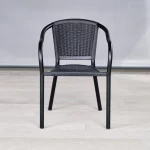 Darwin Black Metal and Plastic Outdoor Furniture Armchair - Front View