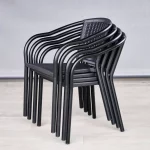 Darwin Black Metal and Plastic Outdoor Furniture Armchair - Stacked