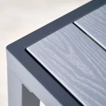 Close Up Wood Effect Plastic of Grey Table Top - Mortimer Outdoor Furniture Range