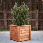 Commercial Wooden Planter - Cube with Conifer