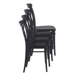 Black Criss Stackable Chair for Indoor or Outdoor Use - Stackable