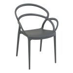 Dark Grey Kunis Stackable Armchair for Indoor or Outdoor Use