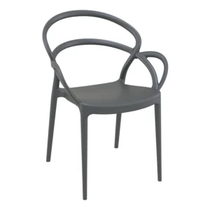 Dark Grey Kunis Stackable Armchair for Indoor or Outdoor Use, Polypropylene Armchair, Commercial Furniture, Hospitality Furniture