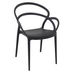 Black Kunis Stackable Armchair for Indoor or Outdoor Use