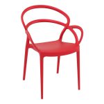 Red Kunis Stackable Armchair for Indoor or Outdoor Use