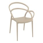 Taupe Kunis Stackable Armchair for Indoor or Outdoor Use