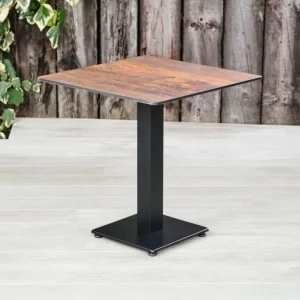 Bronze Rockingham Square Pedestal Table with Square Base. Suitable for Indoor & Outdoor Use.