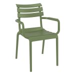 Olive Green Sofia Stackable Armchair for Indoor and Outdoor Use