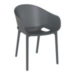 Dark Grey Azure Stackable Chair for Indoor or Outdoor Use