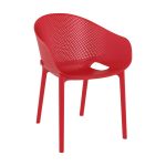 Red Azure Stackable Chair for Indoor or Outdoor Use