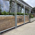 Zincato Metal Frame and Wood Cafe Planter for Mowgli