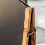 Rounded Top Chalkboard A-Frame Close up of Fastening and Frame